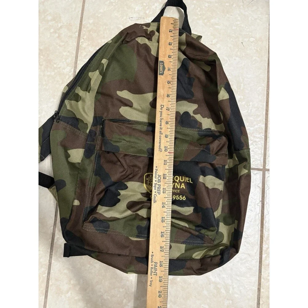 Army Camouflage Multicolor Zip Backpack, Adjustable Straps